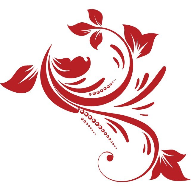Sticker auto - Flower whip - Rosu Cardinal - 55x50 cm
